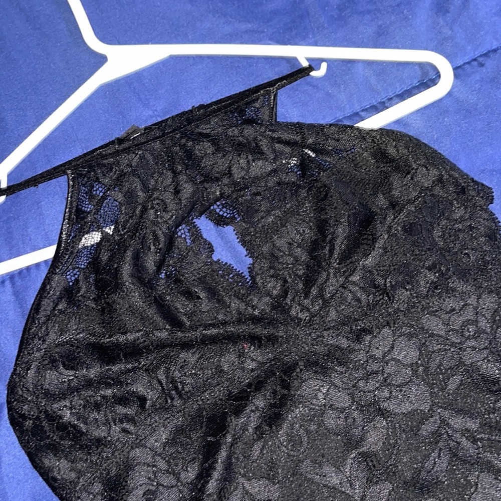 Lace top with see-thru back
